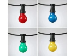 Satisfire Illu- Partylichterkette 20m Grün Außen Biergarten 20 Bunte LED Tropfenlampen