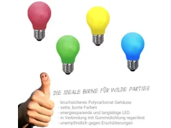 Satisfire Illu- Partylichterkette 10m Grün Außen Biergarten 20 Bunte LED Tropfenlampen