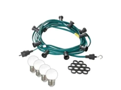 Satisfire Illu- Partylichterkette Grün 30m Gartenlichterkette 50 Kaltweiße LED Biergarten