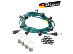 Satisfire Illu- Partylichterkette Grün 30m Gartenlichterkette 50 Kaltweiße LED Biergarten