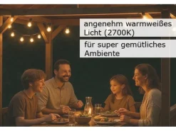 Satisfire Illu- Partylichterkette 30m Weiß Außen Terrasse Garten 30 Dimmbare Filament LED