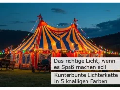 Satisfire Illu- Partylichterkette 5m Grün Außen Biergarten 10 Bunte LED Tropfenlampen
