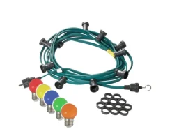 Satisfire Illu- Partylichterkette 10m Grün Für Außen Biergarten 10 Bunte LED Kugellampen