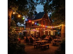Satisfire Illu- Partylichterkette 20m Grün Außen Biergarten 40 Bunte LED Tropfenlampen