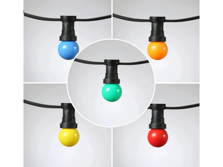 Satisfire Illu- Partylichterkette 20m Grün Für Außen Biergarten 40 Bunte LED Kugellampen