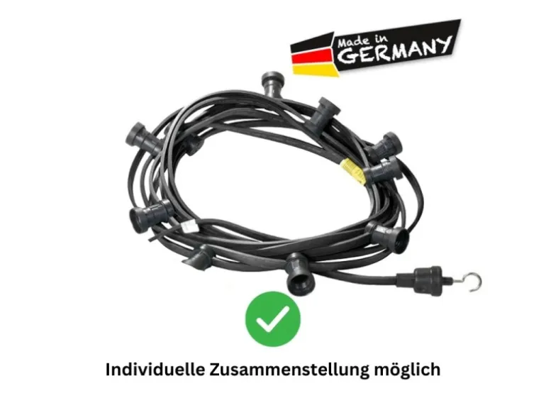 Satisfire Illu- Partylichterkette 5m Außen Biergarten 5 Warmweiße E27 LED Kugellampen