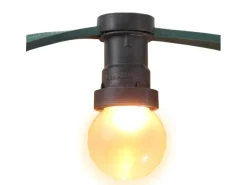 Satisfire Illu- Partylichterkette 50m Schwarz Terrasse Garten 50 Ultra-Warmweiße LED Kugeln