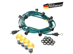 Satisfire Illu- Partylichterkette 10m Grün Terrasse Garten 20 Ultra-Warmweiße LED Kugeln