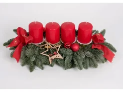 Schiffgesteck 45 cm mit 4 Kerze 80/50 Rot