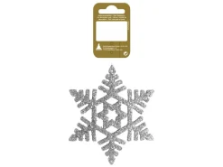 Schneeflocke Kunststoff mit Glitter 10 cm
