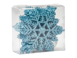 Schneeflocken-Baumhänger Kunststoff 12er-Set Eisblau