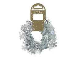 Schneeflockengirlande Weiß Silber 270 cm
