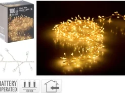 Silberdraht-Lichterkette 100 LEDs Warmweiß