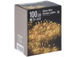 Silberdraht-Lichterkette 100 LEDs Warmweiß