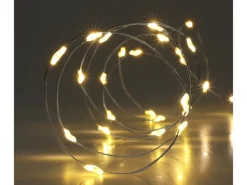 Silberdraht-Lichterkette 20 LEDs Warmweiß