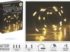 Silberdraht-Lichterkette 40 LEDs Warmweiß