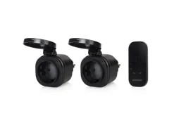 Smartwares Outdoor-Stecker-Set Mini mit Fernbedienung Schwarz