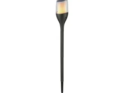 Solar LED Gartenspieß Flamme Schwarz Ø 7,5 cm x 64,5 cm