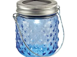 Solar LED Glas Blau 7 cm  x 8 cm