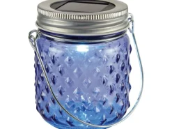 Solar LED Glas Lila 7 cm x 8 cm