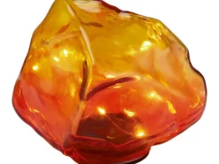 Solar-Dekostein Kristall LED Orange-Rot 13,5 cm x 14,5 cm x 12 cm