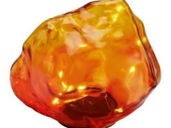 Solar-Dekostein Kristall LED Orange-Rot 13,5 cm x 14,5 cm x 12 cm