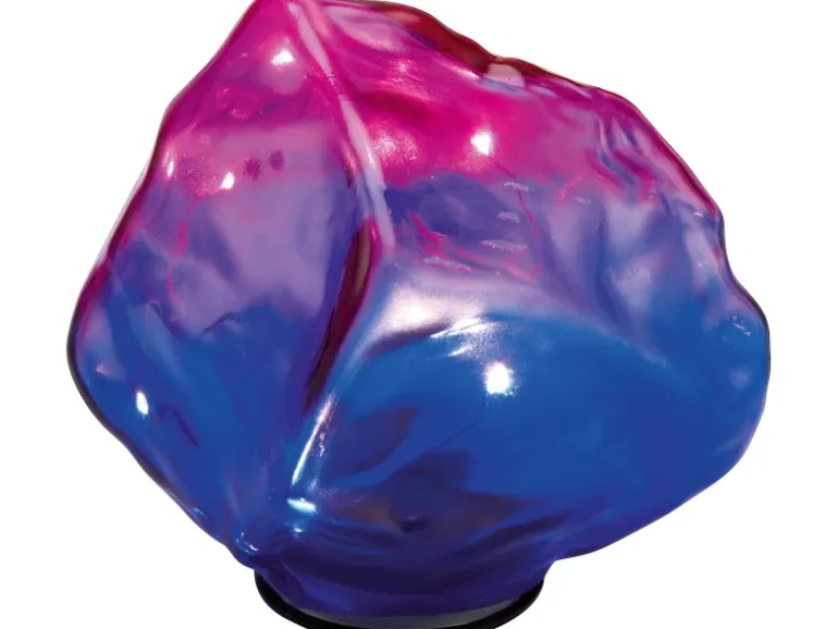 Solar-Dekostein Kristall LED Blau-Pink 13,5 cm x 14,5 cm x 12 cm