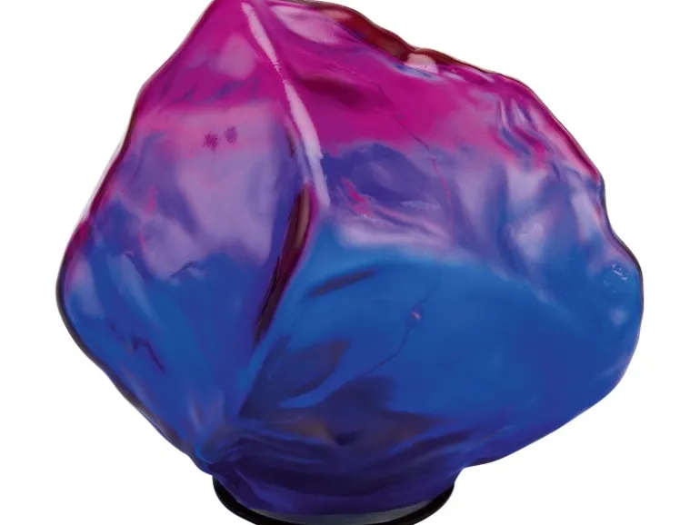 Solar-Dekostein Kristall LED Blau-Pink 13,5 cm x 14,5 cm x 12 cm