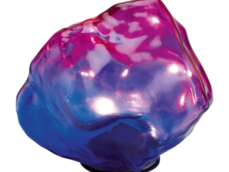 Solar-Dekostein Kristall LED Blau-Pink 13,5 cm x 14,5 cm x 12 cm