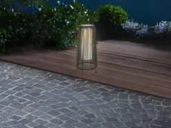 Solar-LED-Dekoleuchte Aviano Schwarz Warmweiß 45 cm x 21 cm x 21 cm