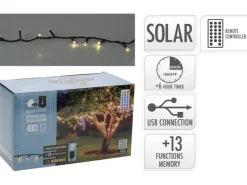 Solar-LED-Lichterkette 20 m Warmweiß