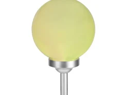 Solarleuchte Bojano mit Erdspieß LED Ø 15 cm RGB Weiß