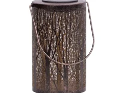 Solarleuchte Laterne mit Astmuster Rostfarben