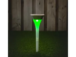 Solarleuchte Port Elizabeth mit Erdspieß 1 lm 2700 K + RGB IP44 Sensor Weiß