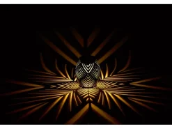 Solar-Tischleuchte Blatt-Muster LED Khaki Ø 12,5 cm x 15 cm