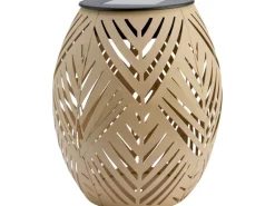 Solar-Tischleuchte Blatt-Muster LED Sand Ø 12,5 cm x 15 cm