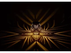 Solar-Tischleuchte Blatt-Muster LED Sand Ø 12,5 cm x 15 cm