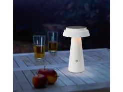 Solar-Tischleuchte Nerano Ø 14 x 23 cm Weiß