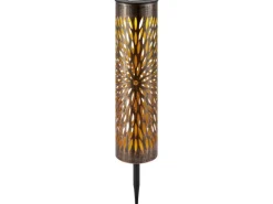 Solar-Wegeleuchte Ornamentmuster Rostfarben