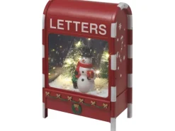 Spieluhr Briefkasten Schneemann mit LED-Beleuchtung 23 cm x 14,5 cm x 37 cm