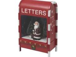 Spieluhr Briefkasten Weihnachtsmann mit LED-Beleuchtung 23 cm x 14,5 cm x 37 cm
