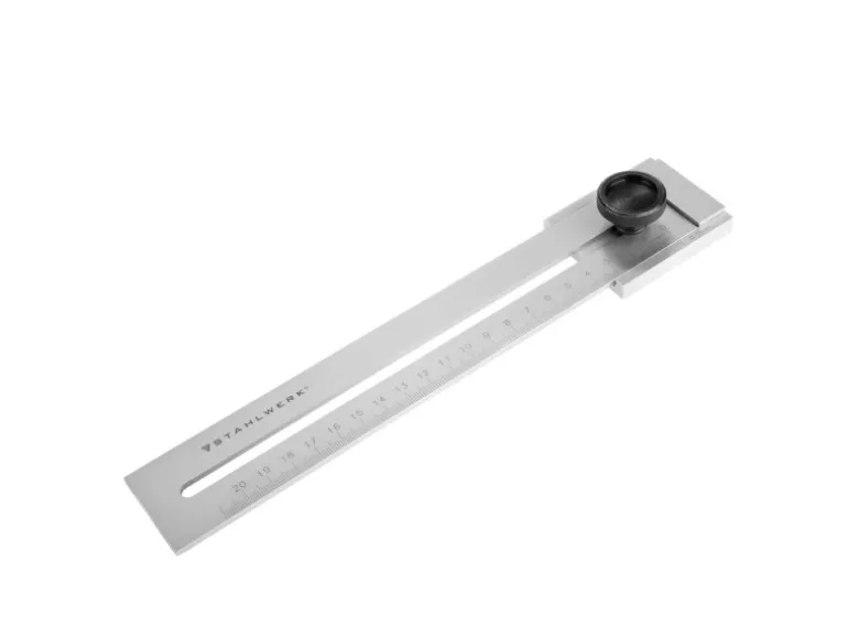 STAHLWERK Streichmaß mit 200 mm Messbereich und 0,1 mm Nonius aus Edelstahl