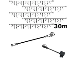 Star trading SYSTEM 24 KOMPLETT SET 30mx0,4m LED Lichtervorhang Eisregen Icicle Für Dachrinne