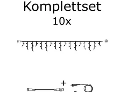 Star trading SYSTEM 24 KOMPLETT SET 30mx0,4m LED Lichtervorhang Eisregen Icicle Für Dachrinne