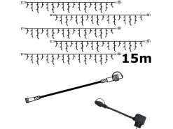 Star Trading SYSTEM 24 KOMPLETT SET 15m LED Lichtervorhang Eisregen Icicle Für Dachrinne