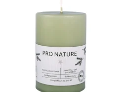 Stearin Stumpenkerze Pro Natur gegossen Hellgrün 120/68 mm
