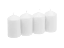 Steinhart Stumpenkerze Ø 5,7 cm x 10 cm 4er-Pack Weiß