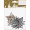 Stern-Anhänger aus Holz Natur natürliches Design 8 Stück 6 cm