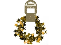 Sterngirlande aus Folie und Draht 270 cm Gold