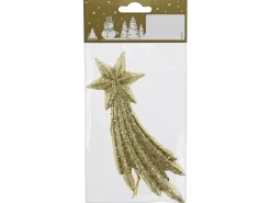 Sternschnuppe aus Kunststoff 15,5 cm Gold Glitter